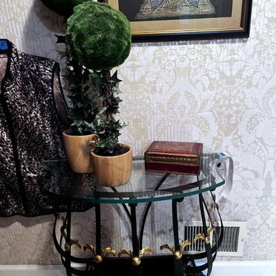 BRASS/GLASS TOP TABLE