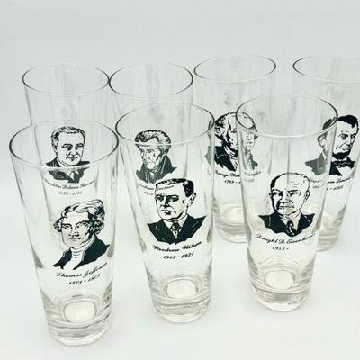 Costume Jewelry(7) Presidential Drinking Glasses
Contains Thomas Jefferson, Woodrow Wilson, Dwight de Eisenhower, Andrew Jackson, FDR,...