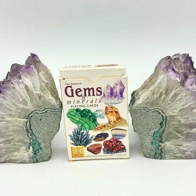 Amethyst Bookends & Mineral Cards
