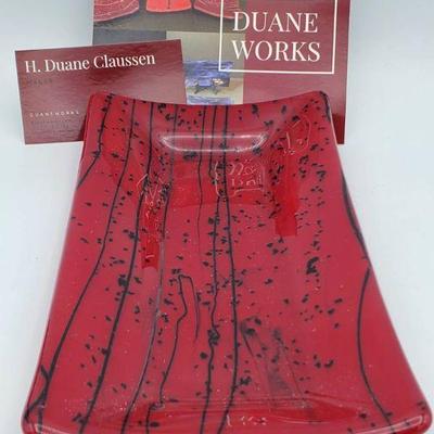 H Duane Claussen Decorative Red Plate
