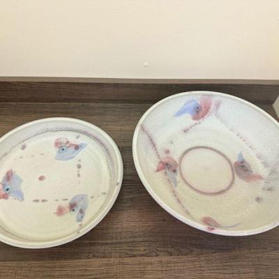 (2) Gorgeous Pottery Bowls Signed 