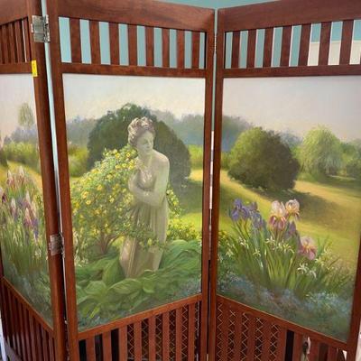 Gorgeous 3 Panel Painted Screen