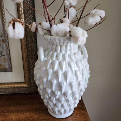 very heavy white teardrop ceramic vases