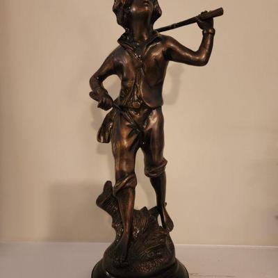 Bronze Grape picker statue 15" tall