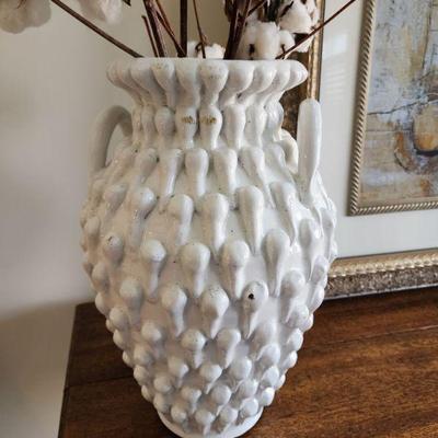 very heavy white teardrop ceramic vases