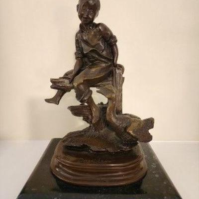 Jim Davidson Boy&Swan 11" Tall