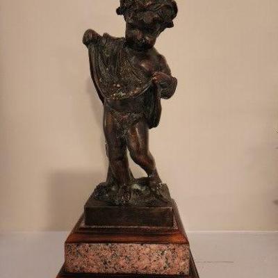 Bronze Theodore on Marble 14" Tall
