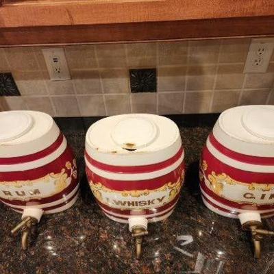 English Pottery Rum Whiskey Gin Small BarrellsÂ 