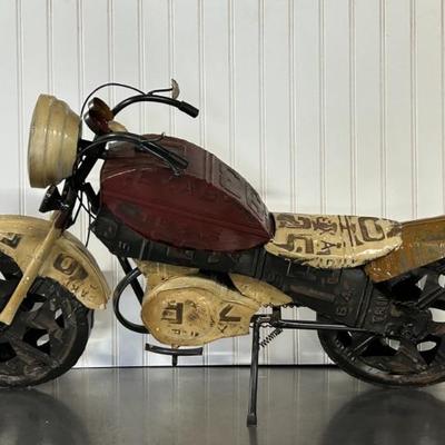 Motorcycle Model made out of License Plates