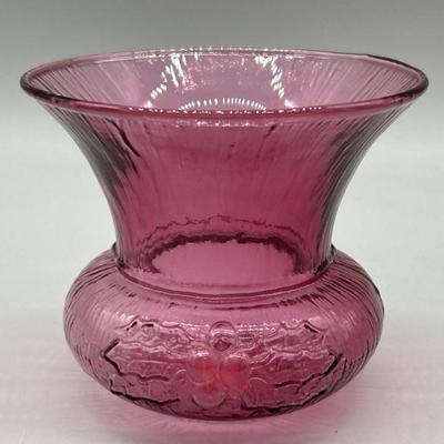 Vtg. Cranberry Pilgrim Glass 4in Vase