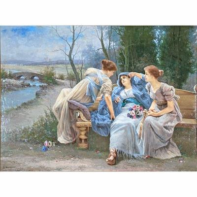 D. HAWKINS MONUMENTAL CLASSICAL PAINTING | 35 x 47 in. sight. - w. 62 x h. 49 in (frame)
