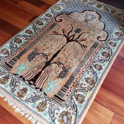 Vintage Oriental Turkish hand knotted wool area rug 5'x3'