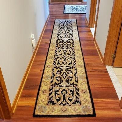 Indian hand woven wool runner 12'x2.3'
