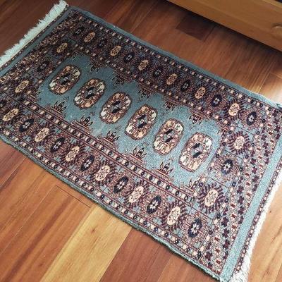 Vintage handmade wool silk rug