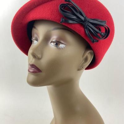 #48 â€¢ Bedacht Vintage Red Wool Hat Made in Italy
