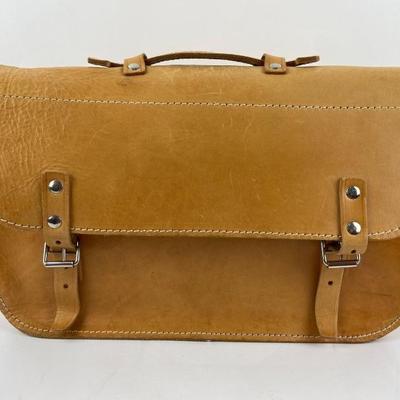 #46 â€¢ Vintage Full Leather / Cowhide Natural Tone Briefcase
