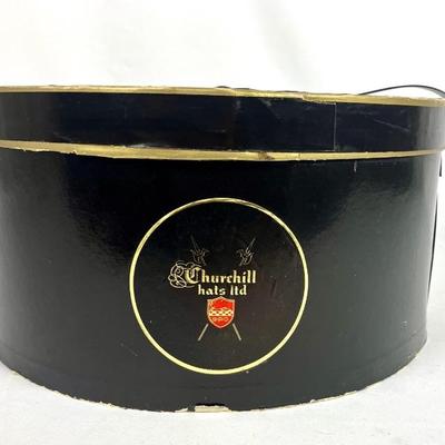 #90 â€¢ Vintage Black Churchill Hats Ltd. Hat Box
