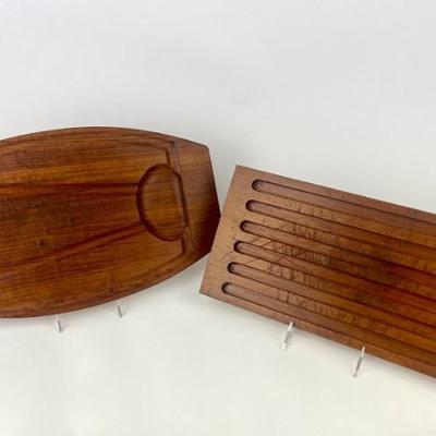 #66 â€¢ Dolphin & Galatix Vintage Teak Bead Cutting Boards
