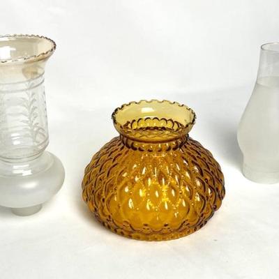 #70 â€¢ 3 Vintage Glass Shades
