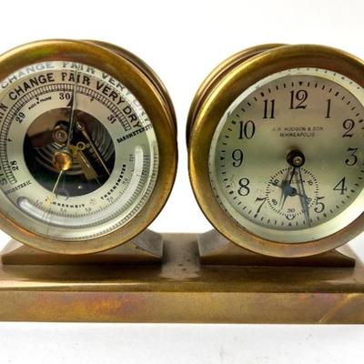 #79 â€¢ Chelsea Solid Brass Ships Bell Clock and Barometer - France
