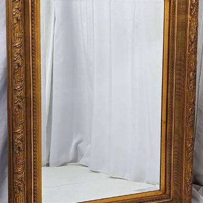 #69 â€¢ Large Gilded Floral Motif Framed Mirror
