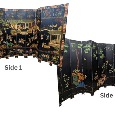 #1 â€¢ MCM Chinoiserie 8 Panel Screen Room Divider
