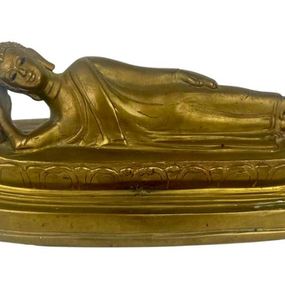 #48 â€¢ Vintage Brass Reclining Buddha
