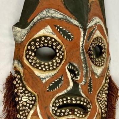#8 â€¢ Large Wood Carved New Guinea Tribal Mask
