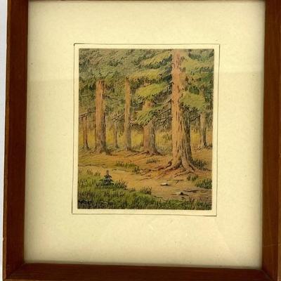 #74 â€¢ Three Signed & Framed Woodland Etchings by Holzer
