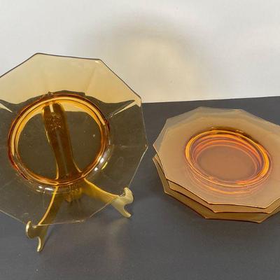 Cambridge Glass Amber Plates
