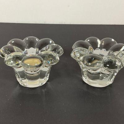 heisey glass candle holders