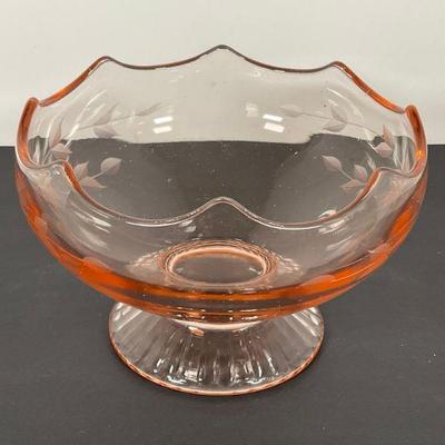 Vintage Pink Depression Glass open Bowl