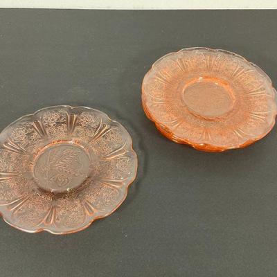 Vintage Pink Glass Lunch Plates