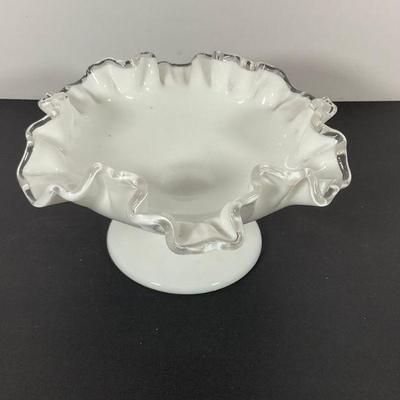 crystal crest white glass bowl