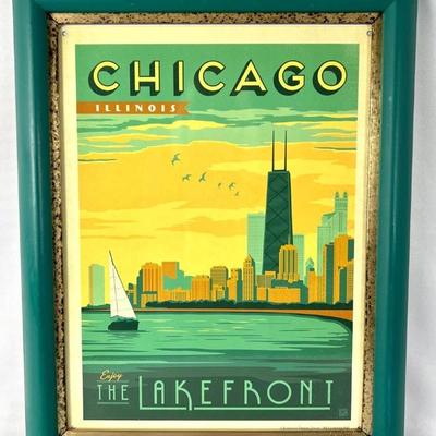 #118 â€¢ "Chicago: Lakefront" Framed Metal Sign by Anderson Design Group

