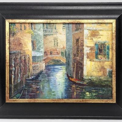 #19 â€¢ Farrow: Signed Venice Oil Painting, Framed
