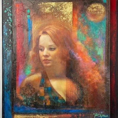 #26 â€¢ Rip (Euripides) Kastarsis: Girl with Red-Blonde Hair Signed Oil Painting on Boards