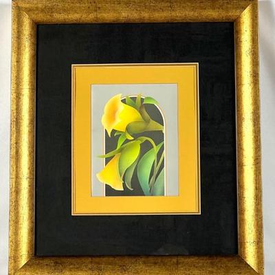 #119 â€¢ Framed Yellow Lily Art Deco Print
