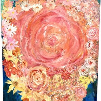 #120 â€¢ Maggie Merkow: "Welcome" Large Signed Acrylic on Canvas 2023 - 48" x 60"
