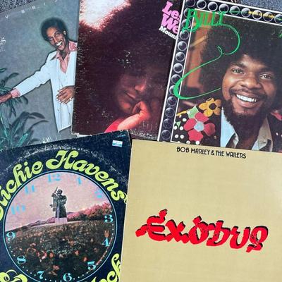 (5PC) BOB MARLEY & OTHER VINYL RECORDS | Including; Bob Marley & The Wailer Exodus (90034-1), Richie Havens Alarm Clock (SFS 6005), Billy...