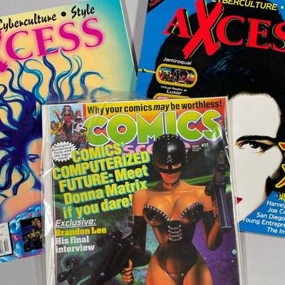 (3PC) 1993 AXCESS & COMICS SCENE MAGAZINES | Including; September 1993 Comics Scene magazine, Premier Issue of Axcess Magazine Vol. 1...