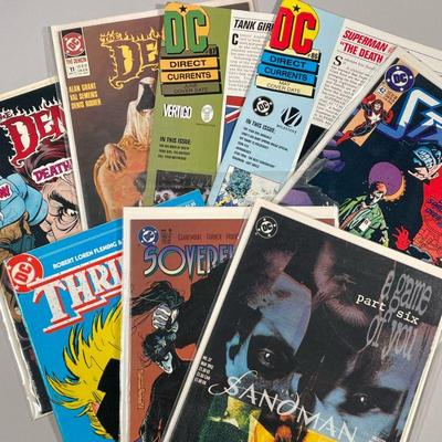 (8PC) MISC. D.C. COMIC BOOKS | Including; Thriller Jan 1984 No. 3, Star Shadows; Part One Starman, Sovereign Seven, D.C. Direct Currents...