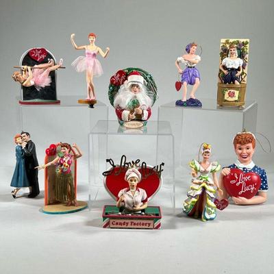 (10PC) I LOVE LUCY ORNAMENTS | Commemorative Christmas ornaments, including Episode #88 Ricky's Hawaiian Vacation; Christmas Show; 50th...