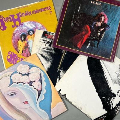 (5PC) ROCK VINYL | Rock records from the 1960s and the 1970s including Led Zeppelin by Led Zeppelin, Pearl by Janis Joplin, Are You...