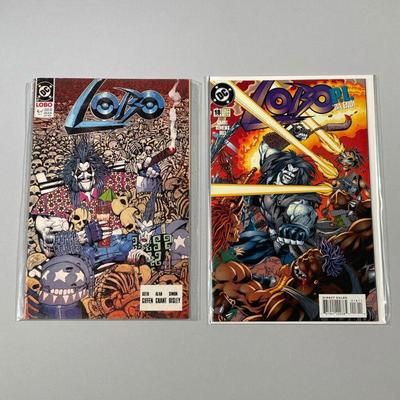 (3PC) LOBO COMIC BOOKS & CARDBOARD STORE DISPLAY | Including; The Last Czarnian Part 4, Lobo P.I. 'Da End! and folding cardboard Lobo...