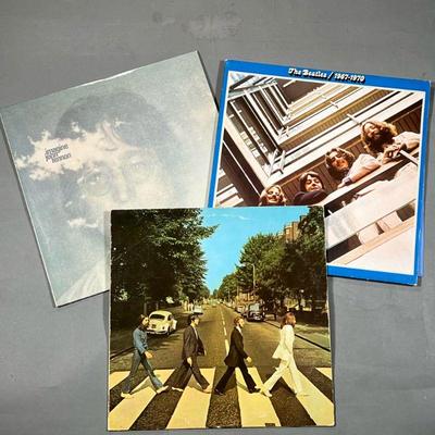 (3PC) BEATLES VINYL | Three vinyl records including Abbey Road by the Beatles (SO-383), 1967-1970 (The Blue Album) by the Beatles (SKBO...