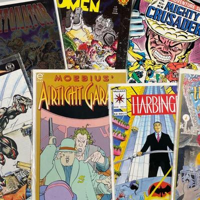 (7PC) MISC. COMIC BOOKS | Including; Omen, Archie Adventure Series No. 11, Grip, Chaos! Comics Detonator, Moebius' Airtight Garage #2 of...