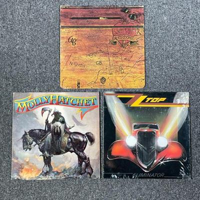 (3PC) ALICE COOPER, ZZ TOP & OTHER VINYL RECORDS | Including; School's Out Alice Cooper (BS 2623), ZZ Top Eliminator (23774-1), and Molly...