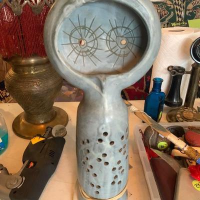 Crazy owl lamp pottery