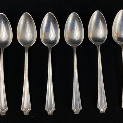 MAHA527 Sterling Silver Teaspoons	6 sterling silver teaspoons with unknown hallmark, please see pictures. In total they weigh...